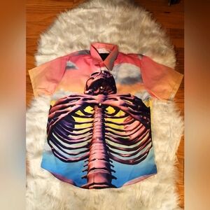 Perfection Multicolor Skeleton Print Men's Shirt